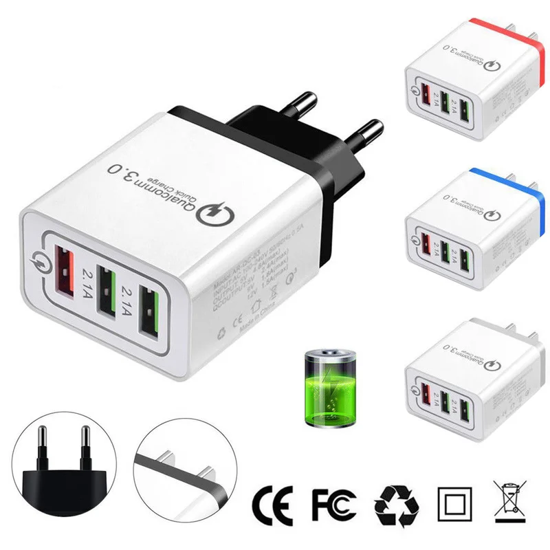 Universal US Plug QC 3.0 Quick Charge 3 USB Fast Charge Travel Charger Adapter Fast Wall Charger for Samsung S9 Xiaomi Huawei
Universal US Plug QC 3.0 Quick Charge 3 USB Fast Charge Travel Charger Adapter Fast Wall Charger for Samsung S9 Xiaomi Huawei