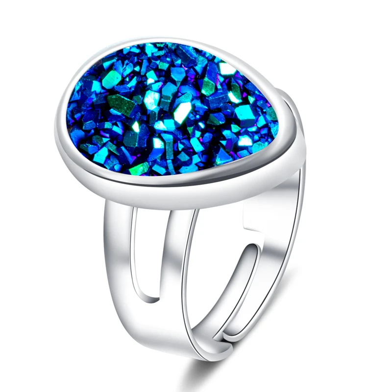 Simple Crystal Bluster Mineral Ring Polychromatic Rhinestone Ellipse Adjustable Silver Ring Big Button Rings For Women
Simple Crystal Bluster Mineral Ring Polychromatic Rhinestone Ellipse Adjustable Silver Ring Big Button Rings For Women