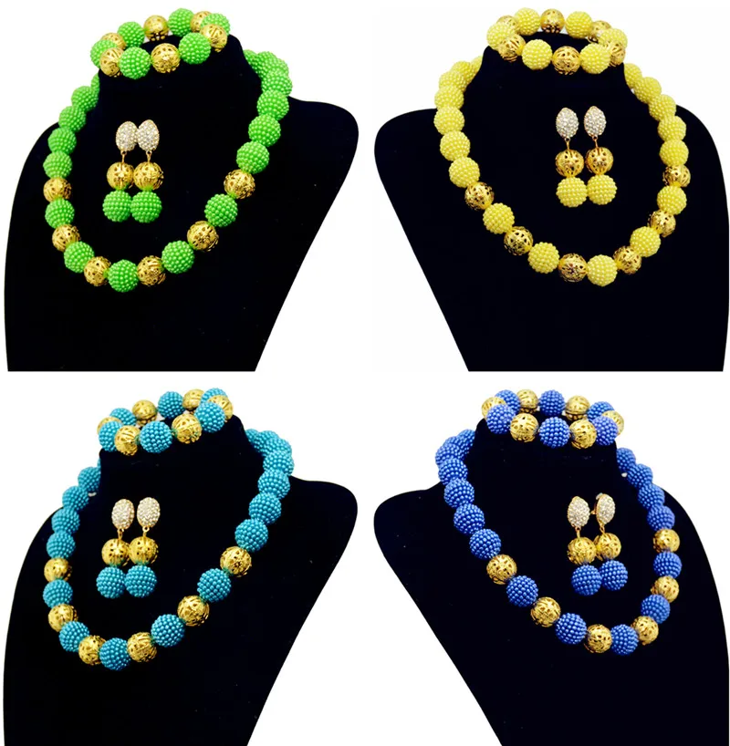 Free Shipping 2016 New Nigerian Wedding African Beads Ball Jewelry Set 10 Colors Indian Bridal Jewelry Set WB437
Free Shipping 2016 New Nigerian Wedding African Beads Ball Jewelry Set 10 Colors Indian Bridal Jewelry Set WB437