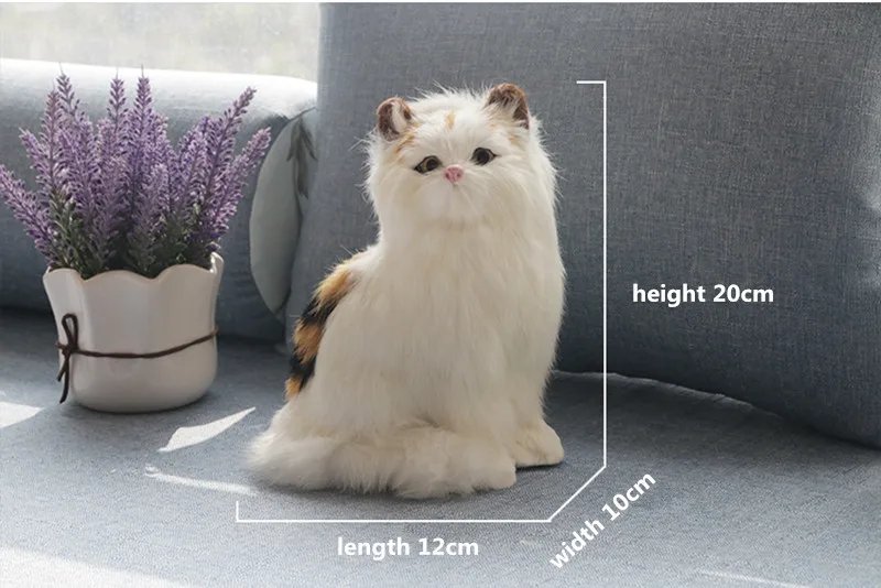 Dorimytarader lifelike cuddly soft animal cat plush toy realistic animals pet cats toy decoration gift 20X12cm DY80027 (1)