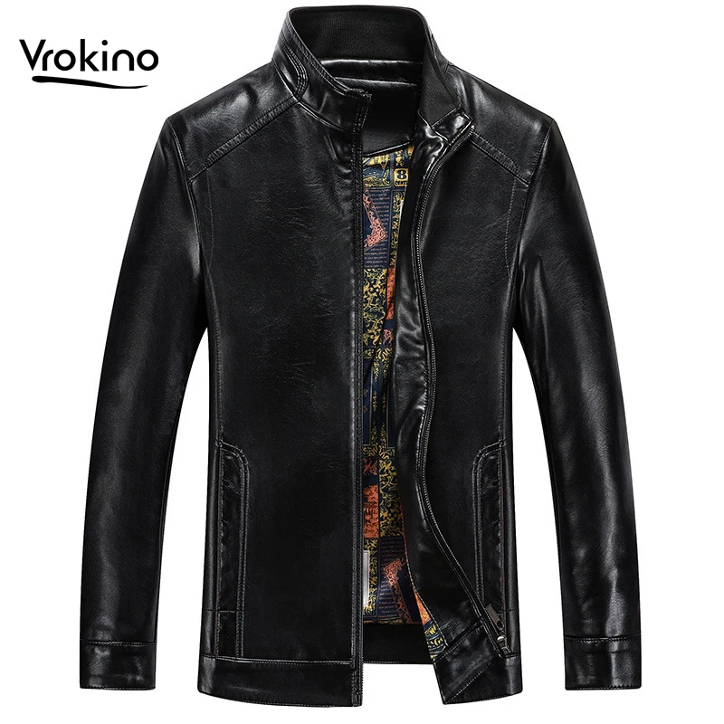VROKINO 2019 Winter New Style Men's Fashion Stand Collar Thick Leather Jacket Business Casual Plus Velvet Men's Sheepskin Jacket
VROKINO 2019 Winter New Style Men's Fashion Stand Collar Thick Leather Jacket Business Casual Plus Velvet Men's Sheepskin Jacket