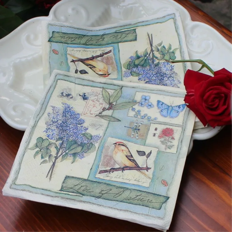 vintage Napkin paper tissue printed purple flower bird butterfly handkerchief decoupage servilletas wedding birthday party decor
vintage Napkin paper tissue printed purple flower bird butterfly handkerchief decoupage servilletas wedding birthday party decor