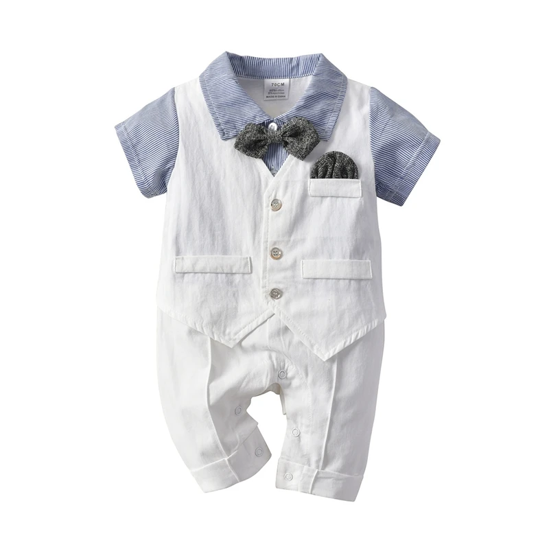 Fashion Baby Boy Gentleman Clothes Summer Short Sleeve Suit For Toddler Kids Formal Party Bow Tie Bodysuit Infant Boys Clothing
Fashion Baby Boy Gentleman Clothes Summer Short Sleeve Suit For Toddler Kids Formal Party Bow Tie Bodysuit Infant Boys Clothing