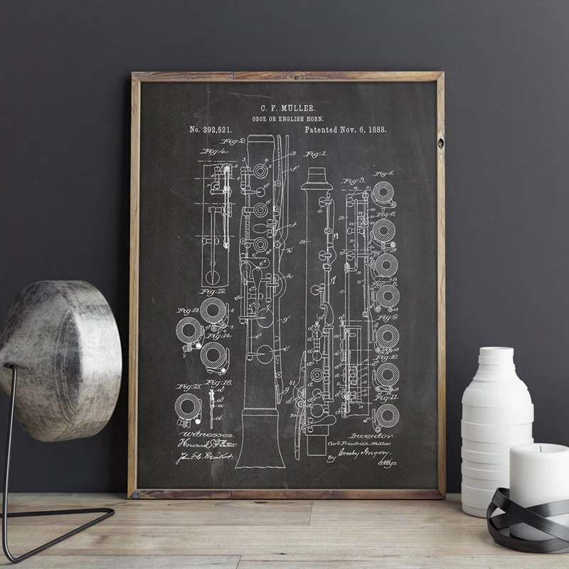 Oboe Instrument Patent Orchestra Wall Poster Print Music Room Decor Vintage Blueprint Canvas Painting Music Gift idea Decoration
Oboe Instrument Patent Orchestra Wall Poster Print Music Room Decor Vintage Blueprint Canvas Painting Music Gift idea Decoration