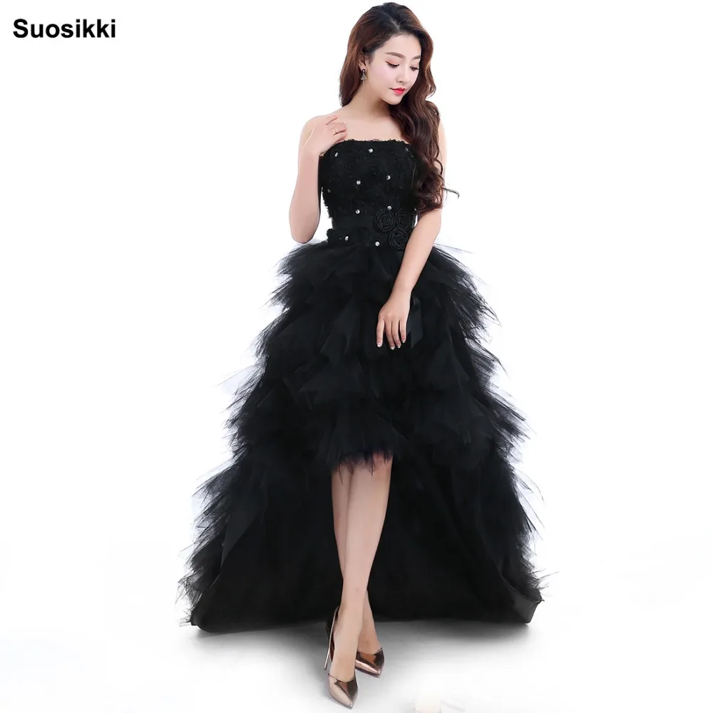 Vestidos Suosikki Sexy Strapless Sleeveless Short Front Back Long Lace Flower Evening Dress Bride Banquet Formal Party Gown
Vestidos Suosikki Sexy Strapless Sleeveless Short Front Back Long Lace Flower Evening Dress Bride Banquet Formal Party Gown