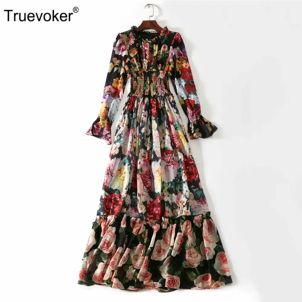 floral maxi dress full sleeve