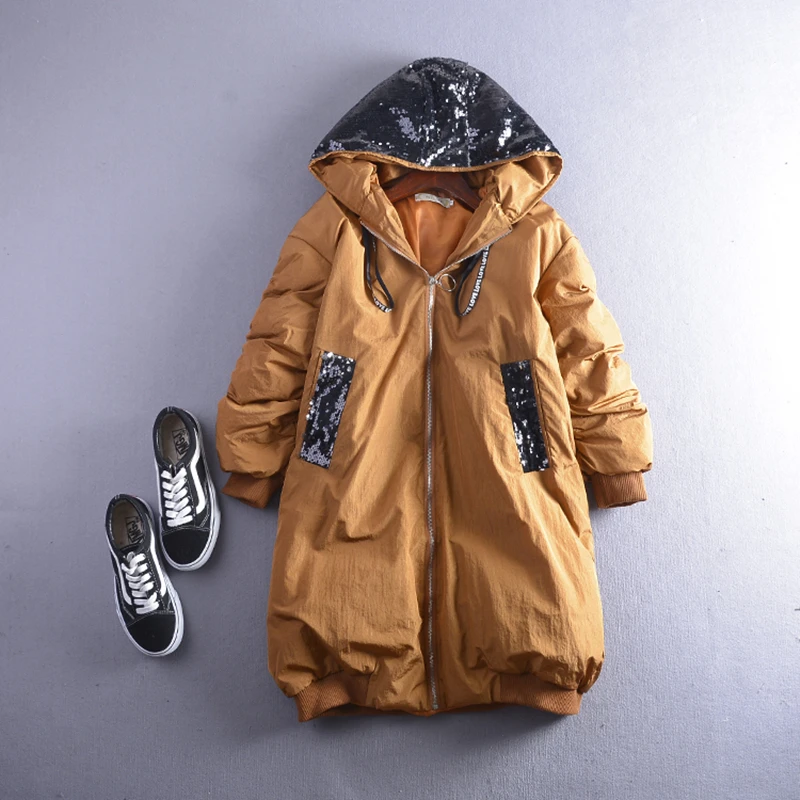 New Women Winter Jacket Thick Warm Wadded Cotton Coat Female Brand Casual Loose Plus Size Zipper Overcoat Sequins Hooded Parkas
New Women Winter Jacket Thick Warm Wadded Cotton Coat Female Brand Casual Loose Plus Size Zipper Overcoat Sequins Hooded Parkas