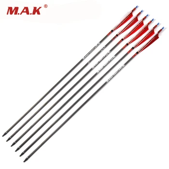 30 Inches Spine 500 Pure Carbon Arrows OD 7.5mm With White and Red Turkey feathers for Bows Hunting Shooting Archery
30 Inches Spine 500 Pure Carbon Arrows OD 7.5mm With White and Red Turkey feathers for Bows Hunting Shooting Archery