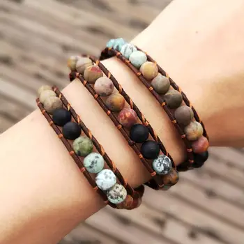 3 Layer Rope Wrap Bracelet for Women Matte Stone Bohemian Handmade Multilayer Mala Beads Leather Jewelry Woman Gift
3 Layer Rope Wrap Bracelet for Women Matte Stone Bohemian Handmade Multilayer Mala Beads Leather Jewelry Woman Gift
