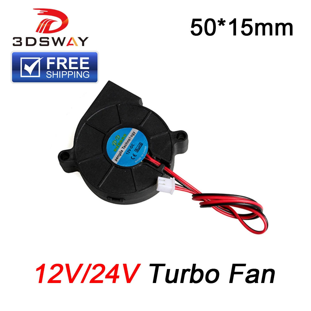 3DSWAY 3D Printer Parts DC 12V/24V 0.15A 50*15mm Blow Radial Cooling Fan Turbo fan Brushless Fan for Reprap i3 1pcs 5015
3DSWAY 3D Printer Parts DC 12V/24V 0.15A 50*15mm Blow Radial Cooling Fan Turbo fan Brushless Fan for Reprap i3 1pcs 5015