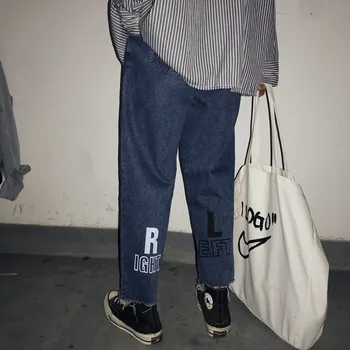2018 Winter Nwe Men's Fashion Cowboy Personality Bottom Letter Printing Haren Pants Loose Casual Black/Blue Denim Trousers S-XL
2018 Winter Nwe Men's Fashion Cowboy Personality Bottom Letter Printing Haren Pants Loose Casual Black/Blue Denim Trousers S-XL