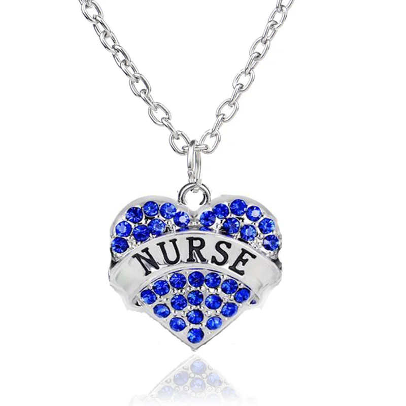 2016 Fashion Lady Rhinestone Crystal Heart Engraved Profession Nurse Pendant Necklace Women Love Peace Jewelry Christmas Gifts
2016 Fashion Lady Rhinestone Crystal Heart Engraved Profession Nurse Pendant Necklace Women Love Peace Jewelry Christmas Gifts