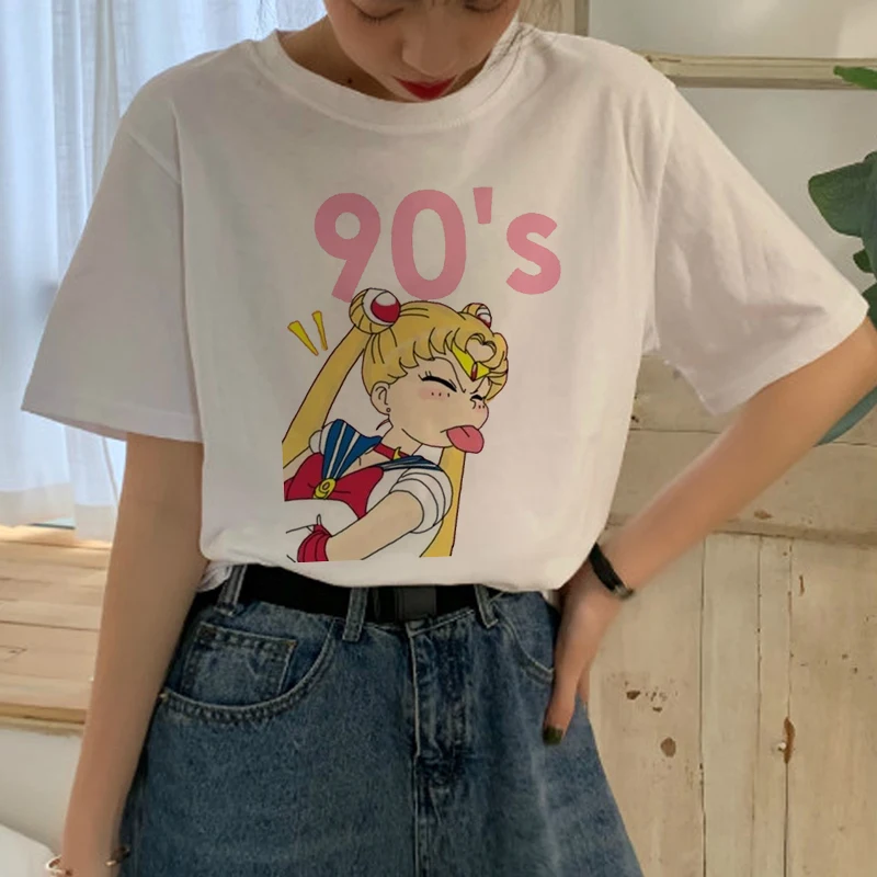 Sailor Moon Harajuku T Shirt Women Ullzang Kawaii Cartoon Aesthetic T-shirt Cute 90s Graphic Tshirt Korean Style Top Tee Female
Sailor Moon Harajuku T Shirt Women Ullzang Kawaii Cartoon Aesthetic T-shirt Cute 90s Graphic Tshirt Korean Style Top Tee Female