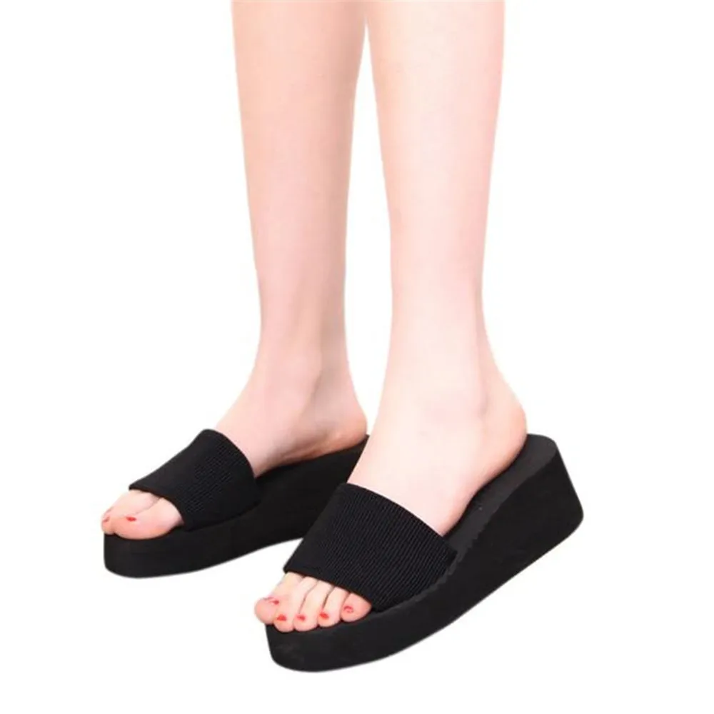 

SAGACE 2018 Women Summer Transparent Platform Waterproof Sandals Wedge slides Girls Slippers fashion high heels stilettos
