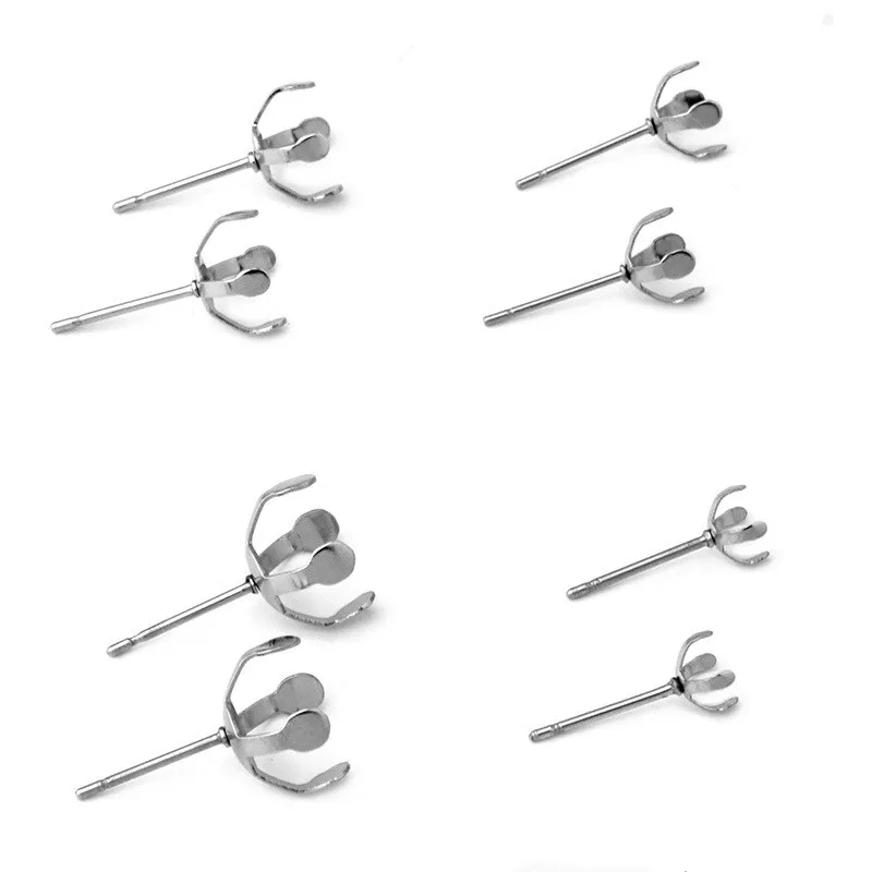 50pcs Paw Stud Ear Blank Base 5/6/8/10mm Earrings Settings Stainless Steel Base for Pearl Crystal DIY Earring Jewelry Findings
50pcs Paw Stud Ear Blank Base 5/6/8/10mm Earrings Settings Stainless Steel Base for Pearl Crystal DIY Earring Jewelry Findings