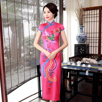 Vestidso Satin Vintage Sexy Dresses Evening Party Elegant Women Qipao Classic Chinese Style Lady Cheongsam Big Size 3XL 4XL
Vestidso Satin Vintage Sexy Dresses Evening Party Elegant Women Qipao Classic Chinese Style Lady Cheongsam Big Size 3XL 4XL