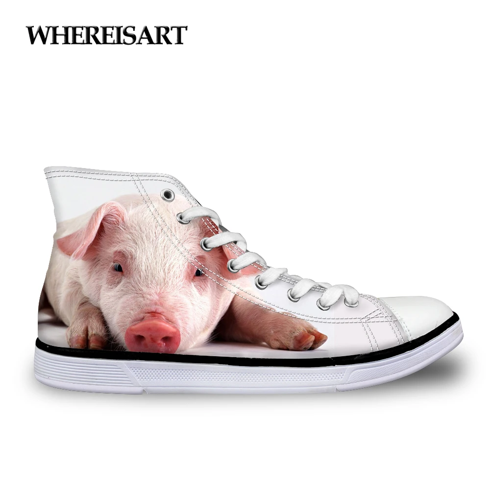 WHEREISART Cute Pig 3D Animal Print High Top Vulcanize Shoes for Women Flats Spring Lace-up Fashion Canvas Leisure Shoes Woman
WHEREISART Cute Pig 3D Animal Print High Top Vulcanize Shoes for Women Flats Spring Lace-up Fashion Canvas Leisure Shoes Woman