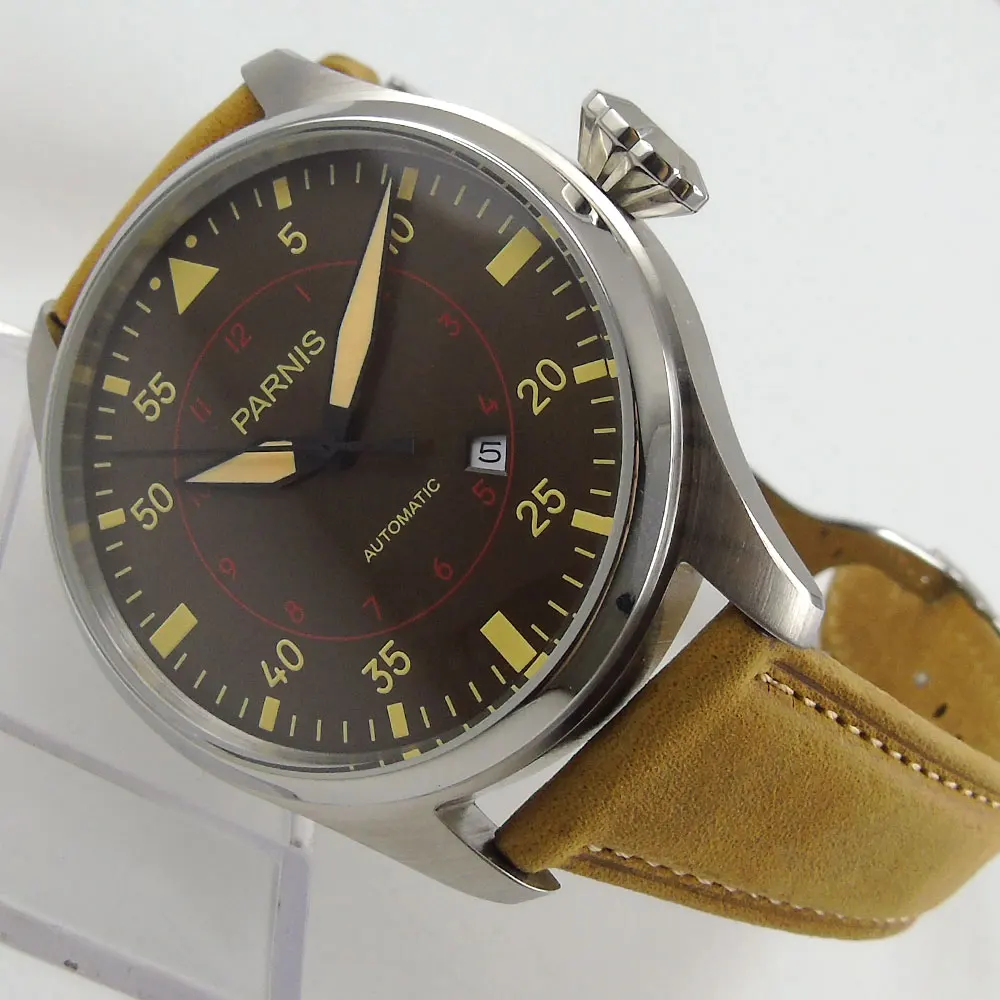 2019 Valentines gifts Romantic Sweet 47mm parnis coffee Dial Date SS Case leather strap Automatic Mechanical men's Watch
2019 Valentines gifts Romantic Sweet 47mm parnis coffee Dial Date SS Case leather strap Automatic Mechanical men's Watch