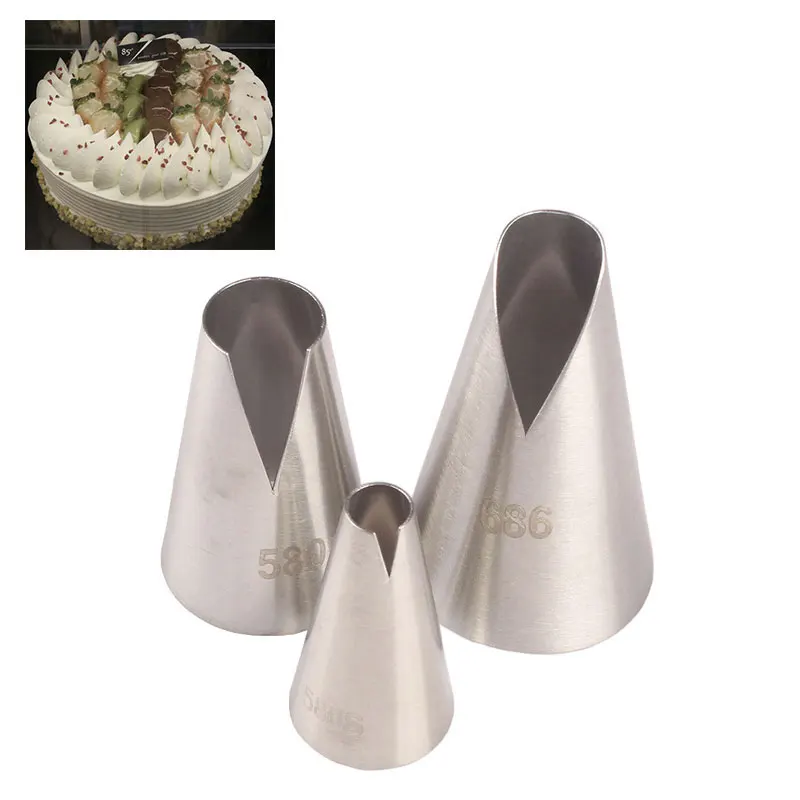 

580S#580#686 Cake Nozzles Cream Decoration Cake Head Steel Icing Piping Nozzle Pastry Tool