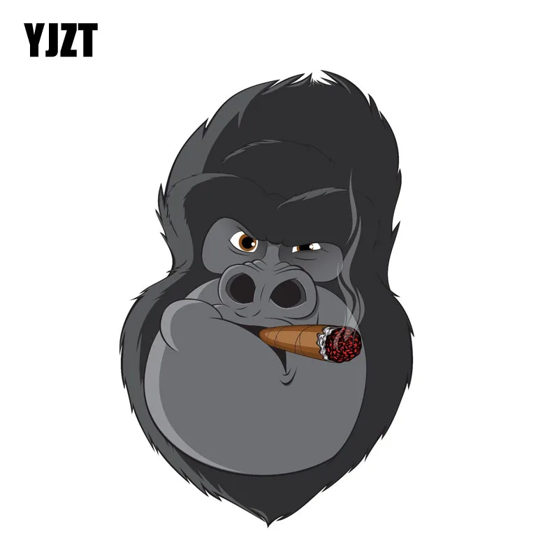 YJZT 9.7CM*14.8CM Funny Cartoon Gorilla Head Cigar Motorcycle Decal Car Sticker 6-2281
YJZT 9.7CM*14.8CM Funny Cartoon Gorilla Head Cigar Motorcycle Decal Car Sticker 6-2281