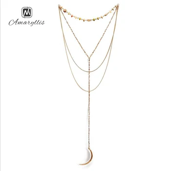 Amaiyllis Bohemia Long Pendant Necklaces For Women 4 layer Chain Necklaces Set Horn Stone Beads Necklace Crescent Moon Necklace
Amaiyllis Bohemia Long Pendant Necklaces For Women 4 layer Chain Necklaces Set Horn Stone Beads Necklace Crescent Moon Necklace