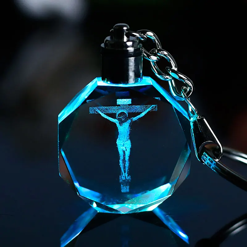 Religion Style LED Crystal Keychain Best Easter Day Souvenir Laser Engraved Crucifixion of Jesus Ornaments Figurines Miniatures
Religion Style LED Crystal Keychain Best Easter Day Souvenir Laser Engraved Crucifixion of Jesus Ornaments Figurines Miniatures