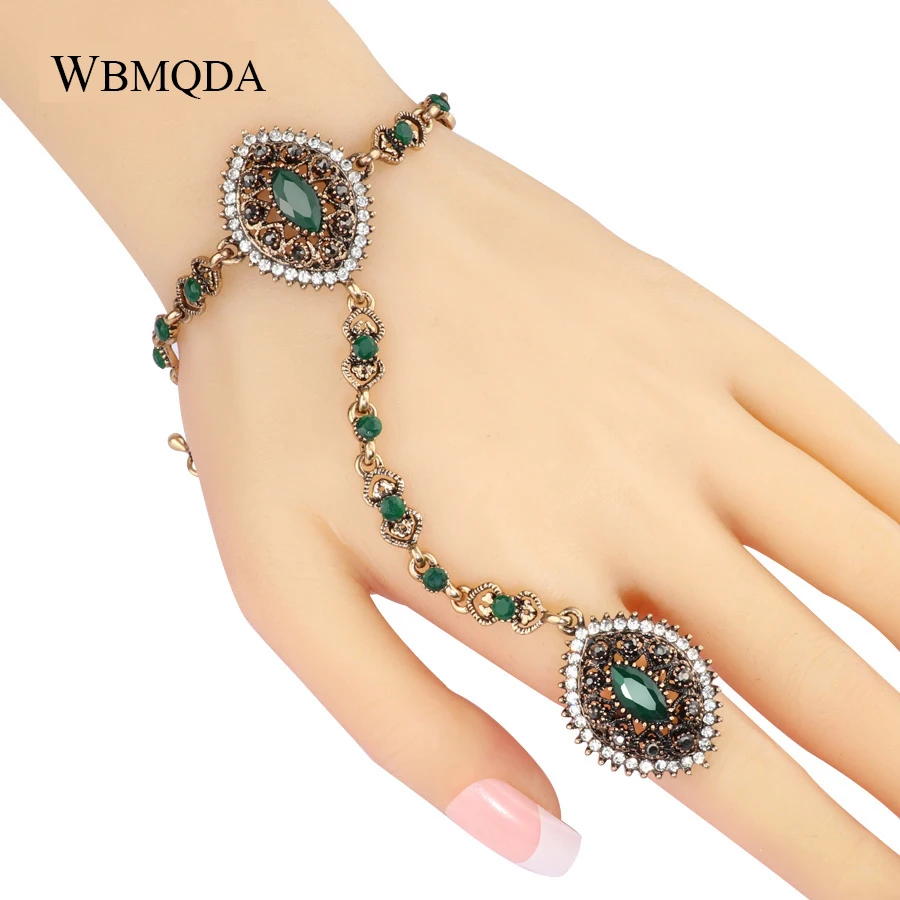 Vintage Green Stone Bracelet Link Ring Turkish Bracelets For Women Antique Gold Bohemian Wedding Jewelry Christmas Gifts
Vintage Green Stone Bracelet Link Ring Turkish Bracelets For Women Antique Gold Bohemian Wedding Jewelry Christmas Gifts