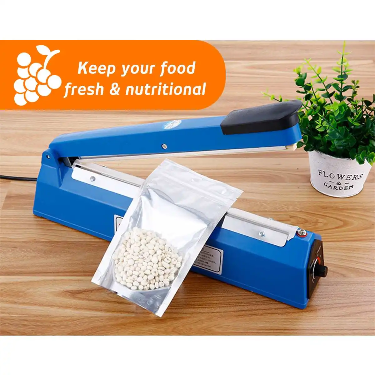 200/300mm Impulse Heat Sealer Electric Plastic Poly Food Bag Sealing Machine Kit
200/300mm Impulse Heat Sealer Electric Plastic Poly Food Bag Sealing Machine Kit