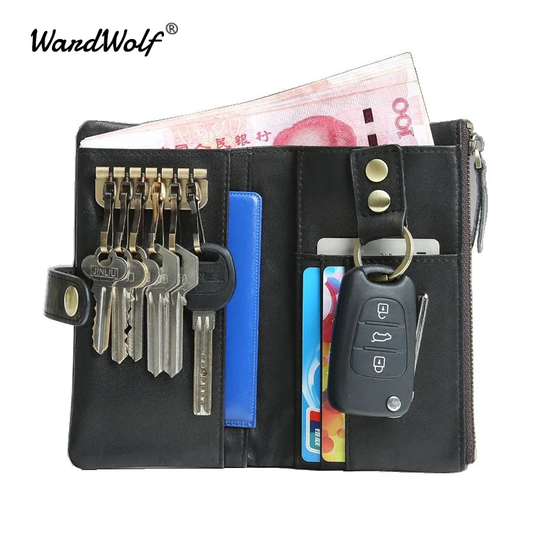 WardWolf Genuine Leather Men's Car Key Wallet Multi Function Coin Purse Card Holder Zipper KeyCase Housekeeper Keys Organizer
WardWolf Genuine Leather Men's Car Key Wallet Multi Function Coin Purse Card Holder Zipper KeyCase Housekeeper Keys Organizer