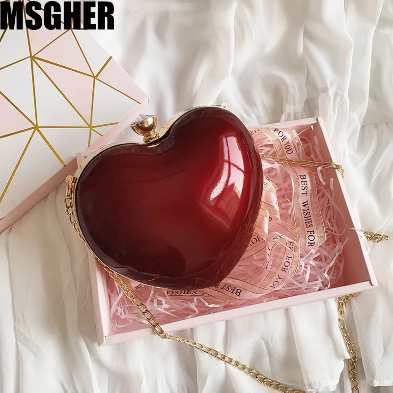 MSGHER Heart Shaped Diamonds Women Evening Bags Chain Shoulder Purse Day Clutches Evening Bags For Party Wedding Bags
MSGHER Heart Shaped Diamonds Women Evening Bags Chain Shoulder Purse Day Clutches Evening Bags For Party Wedding Bags