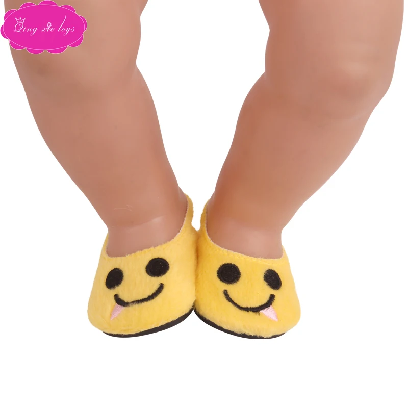 43 cm baby dolls shoes American cute yellow smiley plush Baby toys fit 18 inch Girls doll g210 | Игрушки и хобби