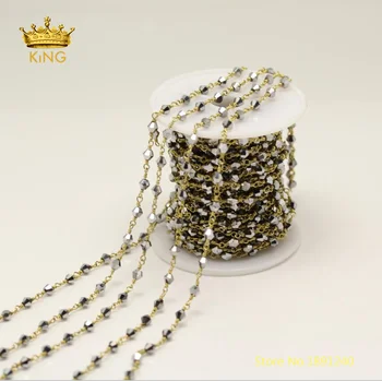 5meters Silver Titanium Glass Rosary Chains Making Necklace,4mm Faceted Double Glass Beaded Chains Charms Jewelry Findings ZJ210 
5meters Silver Titanium Glass Rosary Chains Making Necklace,4mm Faceted Double Glass Beaded Chains Charms Jewelry Findings ZJ210