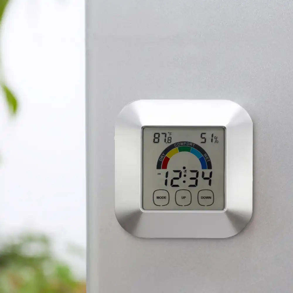 Electronic Touch Screen Weather Clock Indoor Temperature Humidity