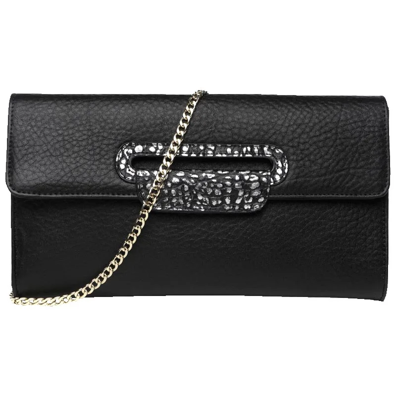 

Women Genuine Leather Envelope Bag Large Capacity Lady Day Clutch Hand Bag Wristlet Banquet Chain Messenger Shoulder Bag Handbag