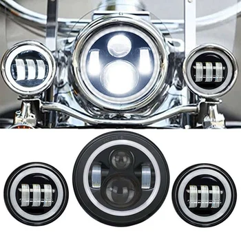 7" Round LED Headlight DRL Hi/Lo Beam And Bracket+ 4.5" for Harley White Angel Eyes Halo Ring DRL Led Fog Lights For Harley
7" Round LED Headlight DRL Hi/Lo Beam And Bracket+ 4.5" for Harley White Angel Eyes Halo Ring DRL Led Fog Lights For Harley