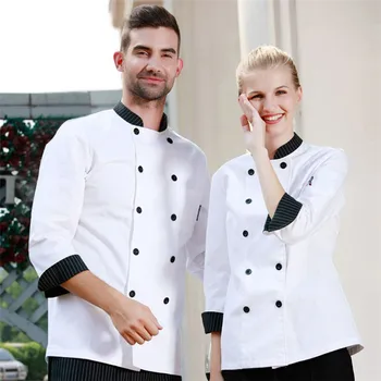 Wholesale Retail Checkedout Custom Logo Solid Chef Uniform Men Women Polyester Cotton Waiters Uniforms S-3XL Free Shipping
Wholesale Retail Checkedout Custom Logo Solid Chef Uniform Men Women Polyester Cotton Waiters Uniforms S-3XL Free Shipping