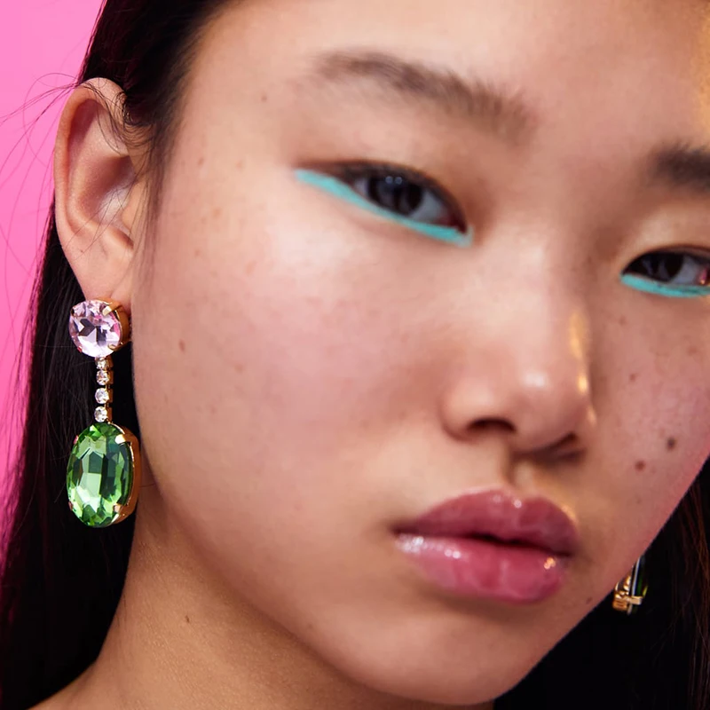 AENSOA Trendy Design Pink Green Crystal Earrings For Women 2019 Elegant Big Gem Statement Drop Earrings Wedding Party Jewelry
AENSOA Trendy Design Pink Green Crystal Earrings For Women 2019 Elegant Big Gem Statement Drop Earrings Wedding Party Jewelry