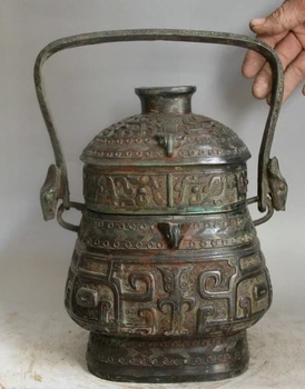 USPS to USA S2335 14" Old Chinese Bronze Folk Beast Head portable food vessel kettle Pot Jar Crock
USPS to USA S2335 14" Old Chinese Bronze Folk Beast Head portable food vessel kettle Pot Jar Crock