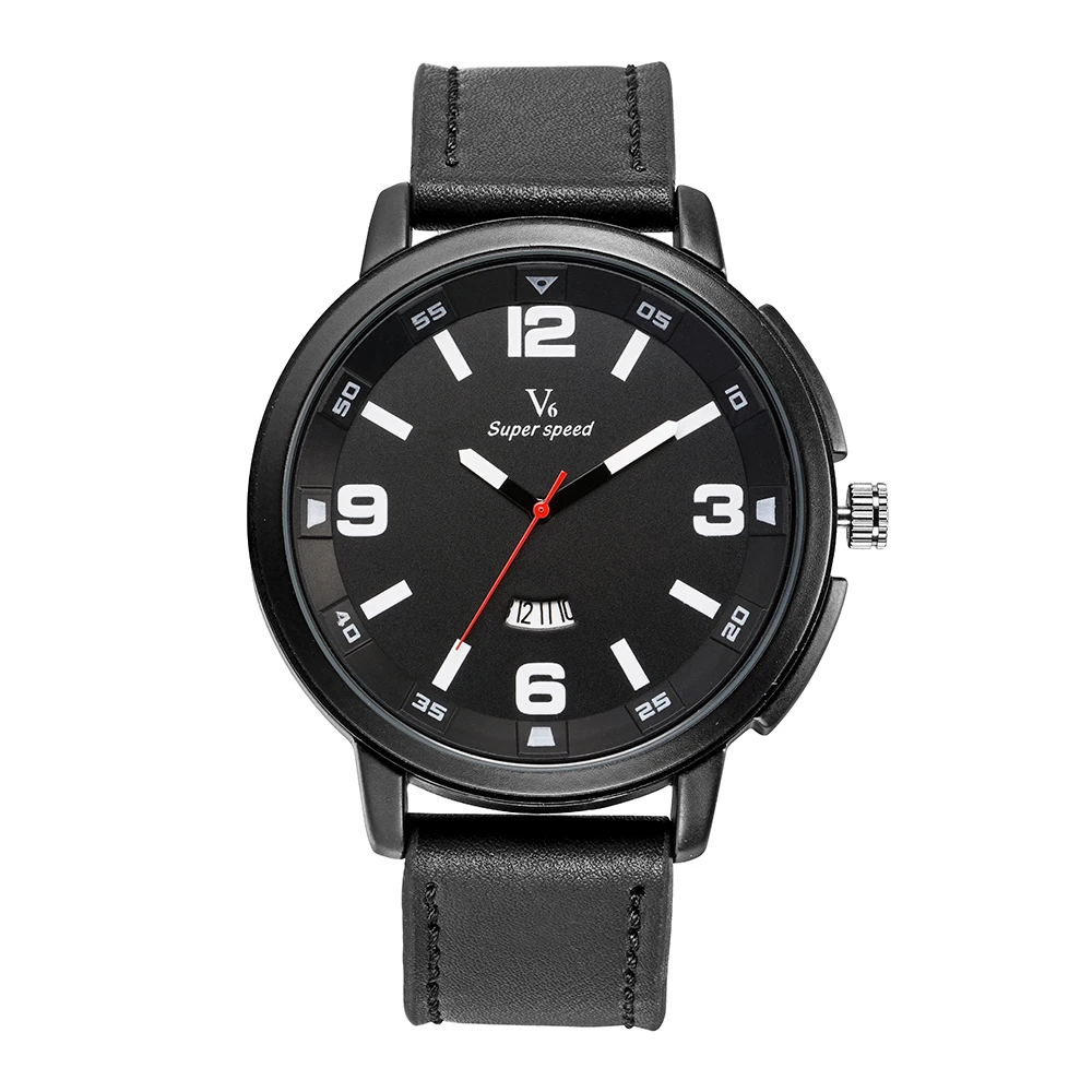 V6 Luxury Watch Men Famous Brand Quartz Wristwatch Leather Strap Man Sports Watches Colck Waterproof Calendar reloj hombre
V6 Luxury Watch Men Famous Brand Quartz Wristwatch Leather Strap Man Sports Watches Colck Waterproof Calendar reloj hombre