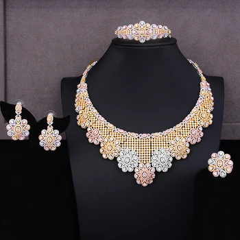 SISCATHY 4PCS Wedding Bridal Jewelry Sets Luxury Exaggerated Necklace Bangle Earrings Ring European Party Jewelry Making 2019
SISCATHY 4PCS Wedding Bridal Jewelry Sets Luxury Exaggerated Necklace Bangle Earrings Ring European Party Jewelry Making 2019