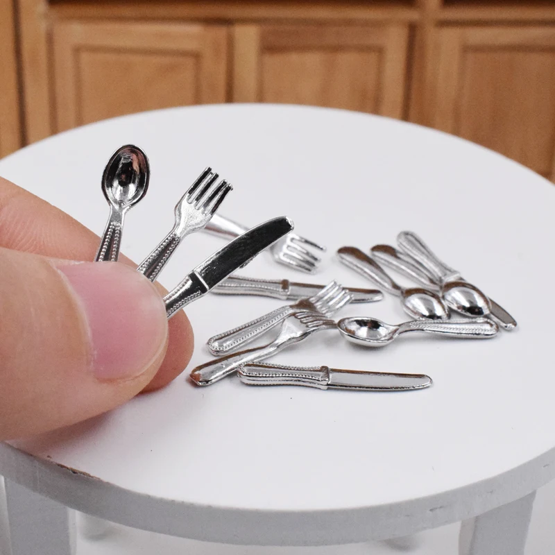 Mini 1/12 Dollhouse Miniature Kitchen Tableware Spoon Knife Fork Set Pretend Play Kitchen Accessories Toy
Mini 1/12 Dollhouse Miniature Kitchen Tableware Spoon Knife Fork Set Pretend Play Kitchen Accessories Toy