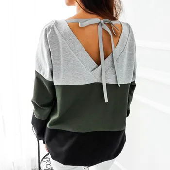 Lace up Bandage Long Sleeve Sweatshirt Hoodie Loose Casual Tops Tee Shirt Hoodies Pullovers Femme 2019
Lace up Bandage Long Sleeve Sweatshirt Hoodie Loose Casual Tops Tee Shirt Hoodies Pullovers Femme 2019