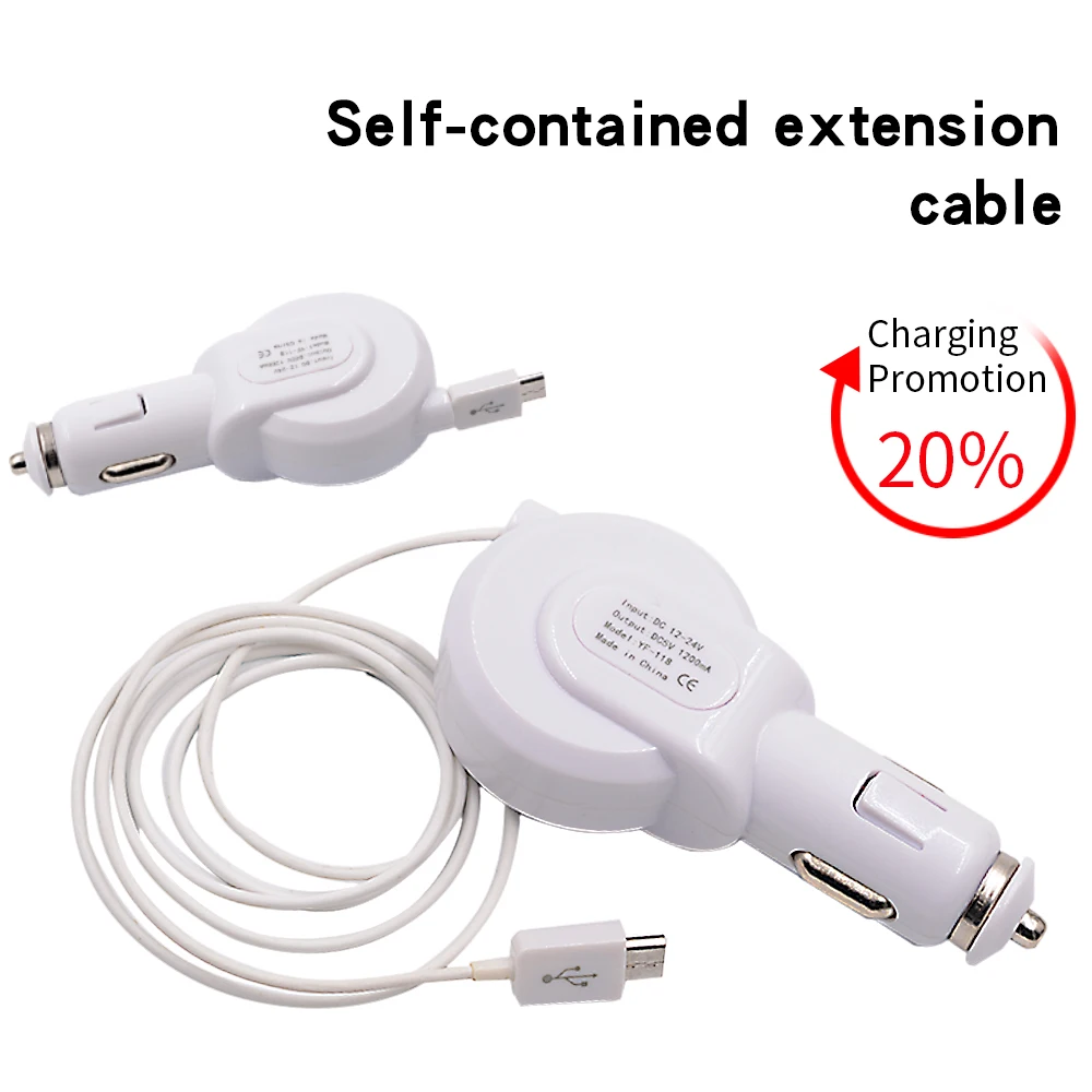 Universal 6w 5v/1.2a Fast Charge Car Charger Stretch the Data Line For Cigarette Lighter Car Lighter Socket Charger Adapter
Universal 6w 5v/1.2a Fast Charge Car Charger Stretch the Data Line For Cigarette Lighter Car Lighter Socket Charger Adapter