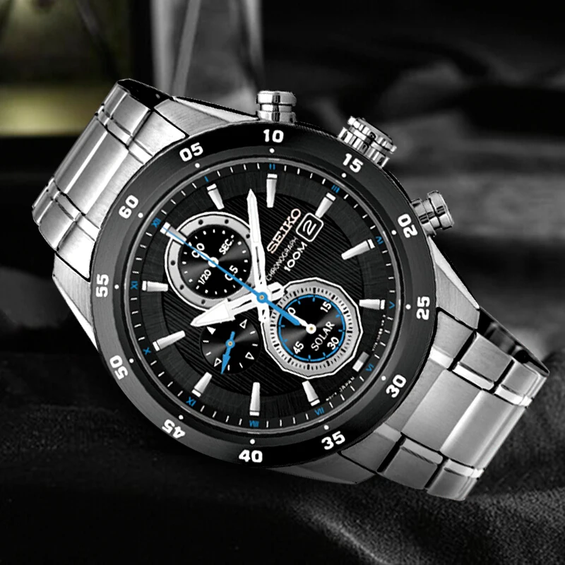 100% Оригинальные часы SEIKO Solar модные деловые кварцевые мужские SSC531J1|Кварцевые