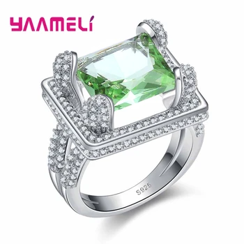 High Quality Rings Original 925 Silver Jewelry Square Micro Green CZ Finger Wide Design for Women Girls Party
High Quality Rings Original 925 Silver Jewelry Square Micro Green CZ Finger Wide Design for Women Girls Party
