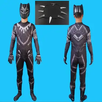 T'Challa Costume Black Panther Cosplay Jumpsuit Mask Necklace 3PCS Set Kid Adult Prince Of Wakanda Cos Halloween Cosplay Costum
T'Challa Costume Black Panther Cosplay Jumpsuit Mask Necklace 3PCS Set Kid Adult Prince Of Wakanda Cos Halloween Cosplay Costum