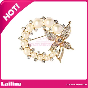 Elegant 100pcs/lot Gold tone butterfly brooch encrusted with shining rhinestones and imitation pearls
Elegant 100pcs/lot Gold tone butterfly brooch encrusted with shining rhinestones and imitation pearls