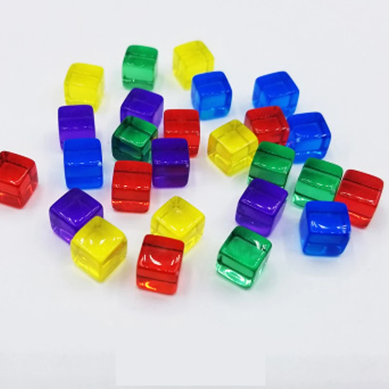 100Pcs/set 5 color Transparent Square Corner Colorful Crystal Dice Chess Piece Transparent Right Angle Sieve For Puzzle Game 8mm
100Pcs/set 5 color Transparent Square Corner Colorful Crystal Dice Chess Piece Transparent Right Angle Sieve For Puzzle Game 8mm