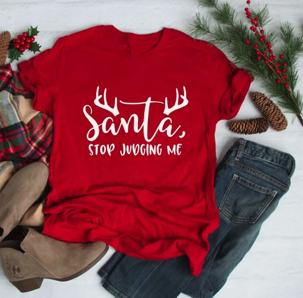 Top Summer Short Sleeve Tee Santa Stops Judging Me T-Shirt Merry Christmas Goth Tops Stylish Holiday Red Camisetas Clothes
Top Summer Short Sleeve Tee Santa Stops Judging Me T-Shirt Merry Christmas Goth Tops Stylish Holiday Red Camisetas Clothes