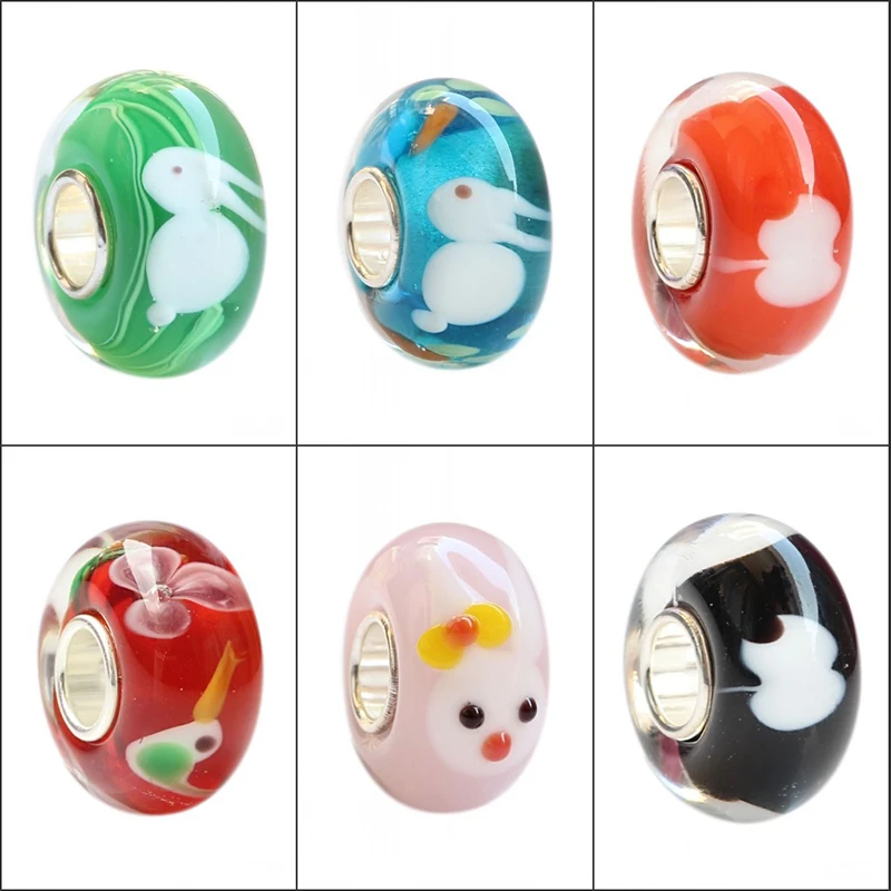 Jewelry 925 Sterling Silver Large Hole Colorful cartoon Rabbit carrot Birds Glass Charm Beads Fit European Bracelet
Jewelry 925 Sterling Silver Large Hole Colorful cartoon Rabbit carrot Birds Glass Charm Beads Fit European Bracelet